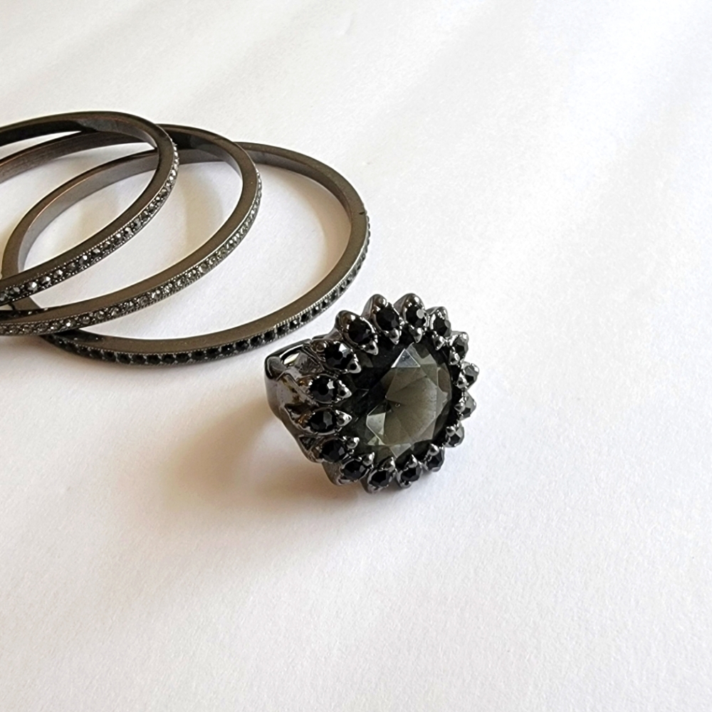 Express 3 bangle bracelets and ring